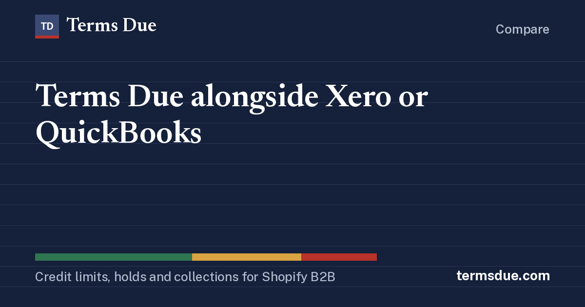 Terms Due alongside Xero or QuickBooks