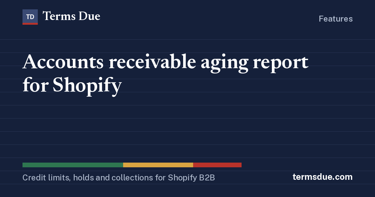 Accounts receivable aging report for Shopify