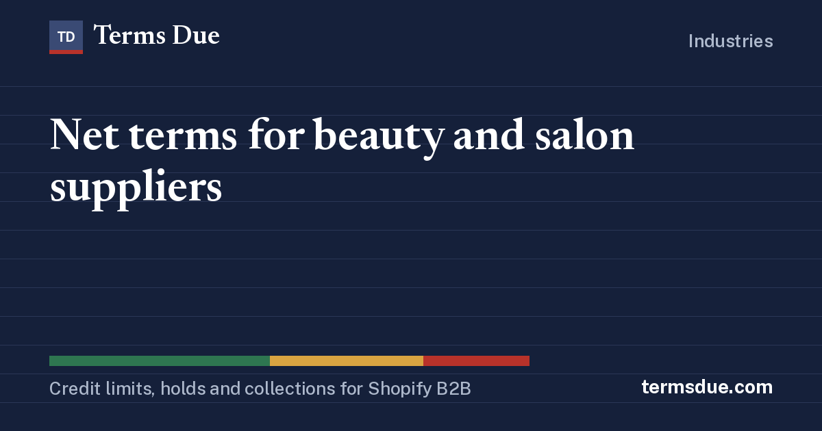 Net terms for beauty and salon suppliers